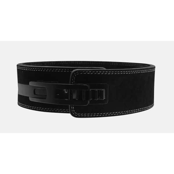 PowerLifting Belt Dames/Heren Zwart Leer - Aanpasbare Sluiting voor Krachttraining XL