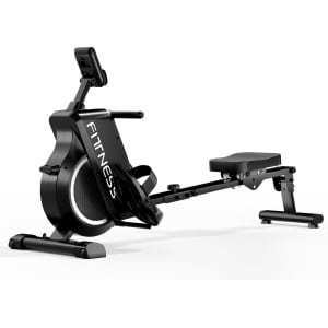 Roeitrainer - Magnetische roeimachine - met LCD-scherm en 16 weerstandsniveaus - Maximale capaciteit 120KG - Stil - Zwart