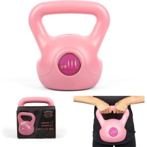 Roze Kettlebell - Vinyl gewicht voor oefeningen gewichtheffen krachttraining en full-body workout - enkelvoudig 2kg 4kg 6kg 8kg 10kg 12kg - voor vrouwen thuis en sportschool verstelbare kettlebell