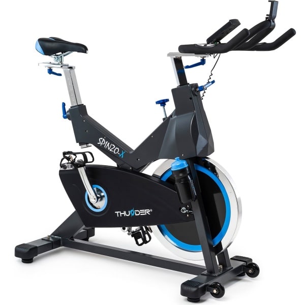 THUNDER® Hometrainer | SPINZO-X | MAGNETIC-SPINBIKE | Robuust en Stil | Bluetooth® | Verstelbaar zadel en stuur | LCD-display | Hartslagmeter | Magnetische weerstand | Transportwielen | Voor intensieve training thuis |
