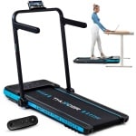 THUNDER® Loopband | IMPACT-BLUE | Opvouwbaar en Krachtig | Sneltoetsen | Veiligheidssleutel | Transportwielen | Plaats voor telefoon/tablet | Compatibel met mobiele apparaten | Bluetooth-app | Afstandsbediening | Luidsprekers | Max. 130 kg