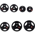 Taurus 3G Pro halterschijven 30 mm gerubberd 15kg - metalen binnenring - 3 grepen - crossfit - halterschijf - gewichtheffen - 30mm boring - halter gewicht