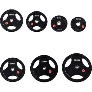 Taurus 3G Pro halterschijven 30 mm gerubberd 15kg - metalen binnenring - 3 grepen - crossfit - halterschijf - gewichtheffen - 30mm boring - halter gewicht