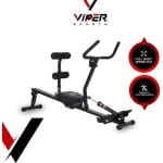 Viper Sports Valkyrie - Roeitrainer - Roeimachine - Hydraulische weerstand - 126 x 46 x 82 cm - Zwart