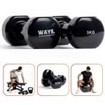 WAYS. Fitness - Dumbbells - 2 x 3 KG - Vinyl - Krachttraining & Home Gym - Zwart