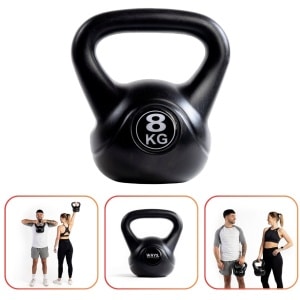 WAYS. Fitness - Kettlebell - 8 KG - PVC - Krachttraining & Home Gym - Zwart