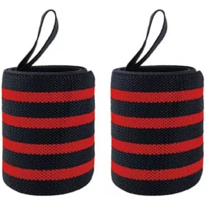 Wrist Wraps - Wrist Straps - Polsband - Fitness - Krachttraining - Powerlifting - Crossfit - Sport - Polsbandage - Polsbrace - Rood - Zwart - Unisex - Verstelbaar - One size - Versteviging - Accessoire