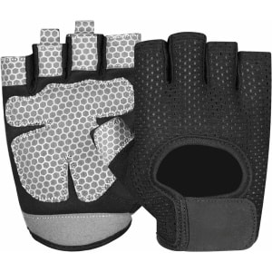 Zavira® Fitness handschoenen - Gloves - Crossfit en Powerlifting - Antislip siliconen - Maat M - Zwart