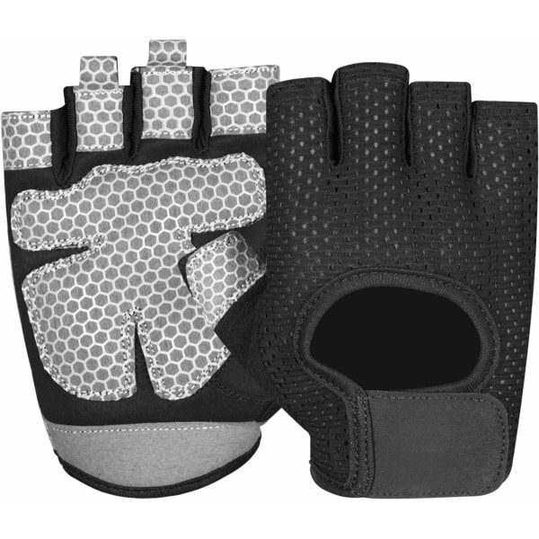 Zavira® Fitness handschoenen - Gloves - Crossfit en Powerlifting - Antislip siliconen - Maat M - Zwart