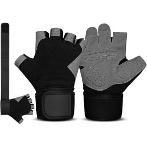 Zavira® Fitness handschoenen - Gloves - Crossfit en Powerlifting - Vingerloos - Zwart/Grijs - Maat L