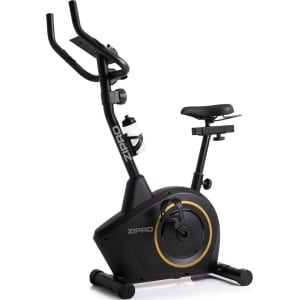 Zipro Boost Gold Hometrainer Elektromagnetische Fiets, Hartslagsensoren, Gemakkelijk te transporteren, Antislippedalen, Flessenhouder, Homegym, Stabiele structuur, Max. gebruikersgewicht 120 kg, zwart en goud