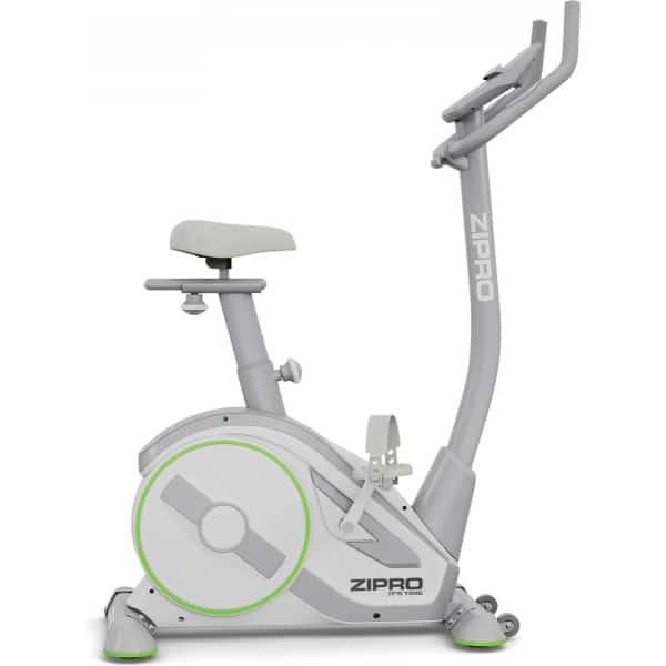 Zipro Rave Hometrainer Elektromagnetische Fiets, Hartslagsensoren, Gemakkelijk te transporteren, Antislippedalen, Flessenhouder, Homegym, Stabiele structuur, Max. gebruikersgewicht 120 kg, wit en groen