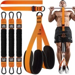 1 artikel - Pull-Up Assist Band - Heavy Duty Pull-Up Bar Resistance Band - 225 lb Heavy Duty Resistance Band - met voetsteun - Verstelbaar gewicht/maat - Krachttraining Pull-Up Assist Band - Oranje - voor krachttraining fitnessapparatuur