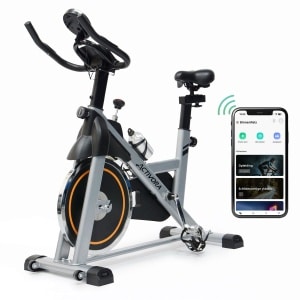 Activora Hometrainer - Inclusief app - 10 kg vliegwiel - Gratis bidon - Hartslagfunctie - 0-100% weerstandsniveaus - Display met info - Fitness fiets - Spinningfiets - Hometrainers