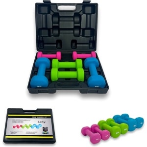 Aerobic Dumbbell Set | 12 KG Halterset | In Handige Koffer | Fitness & Krachttraining | Thuis Workout Gear | Ideaal voor Mannen & Vrouwen | Anti-Slip Coating | PREMIUM Kwaliteit | Duurzaam en Compact| Ideale Set voor Cardio en Spieropbouw Fitness