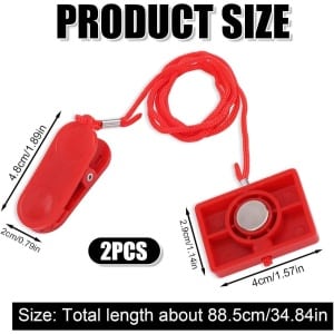 Allecto Plus - Loopband Magneet Veiligheidssleutel Noodstop - Universeel Vierkant Design - Set van 2 Stuks