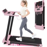 Elektrische Loopband - Loopbanden - Wandelband - Walking Pad - Hardloopband - 12 km/u - LED Display - Bluetooth & App Bediening - Opvouwbare - Automatische Hellingshoek - Roze