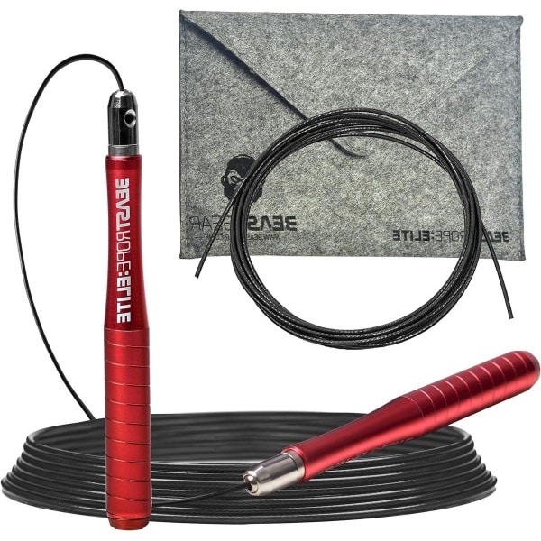 Elite Skipping Rope - High Quality Aluminium for Fitness and Fat Loss. Ideal for Crossfit, Boxing, MMA, HIIT, Interval Training, and Double Unders.