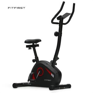 FitFirst Hometrainer | Verstelbare Magnetische Weerstand | Ingebouwde Hartslagfunctie | Telefoon en Tablethouder | Transportwielen | Voor elke Lengte | Fitness Fiets