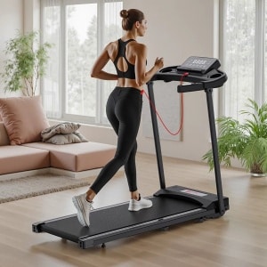 FluxRun Loopband Inklapbaar 1-12km/u met LED Display - Met Accessoires - Walking Pad - Inklapbare Treadmill - Opvouwbare Wandelband Elektrisch - Fitness voor Thuis