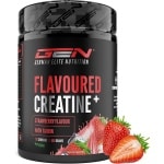 Gearomatiseerd Creatine Poeder - 550g - Creatine Monohydraat + L-Taurine - Gemicroniseerde Creatine met Aroma - Geen Suiker & Top Oplosbaarheid - Veganistisch (Aardbei)