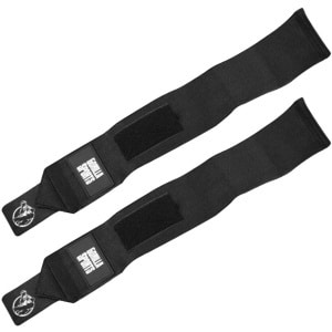Gorilla Sports Polsbandage - 45 cm - Verstelbare Klittenbandsluiting - Elastisch & Duurzaam - Voor Krachttraining & Gewichtheffen - Zwart