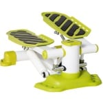 HOMCOM Mini Stepper voor thuis, antislip up-down stepper met lcd-scherm, stepper hometrainer met twee grote pedalen, staal, geel