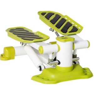 HOMCOM Mini Stepper voor thuis, antislip up-down stepper met lcd-scherm, stepper hometrainer met twee grote pedalen, staal, geel