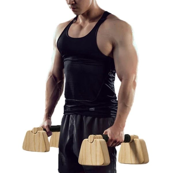 Houten Push Up Bars - Pull Up Stand Handgrepen van Beukenhout - Calisthenics Parallettes voor Thuisgebruik, Fitness, Krachttraining en Vloeroefeningen