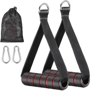 Ibenzoa® Twee Ergonomische Kabeltrekgrepen voor Krachttraining met Antislip Grip en Versterkte Banden