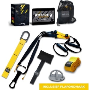 Itstrong TRX Suspension Trainer - TRX Resistance band - Calisthenics Weerstandsbanden - Fitness - Crossfit - Met Plafondhaak