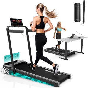 JERIX® Loopband Inklapbaar - Hometrainer Elektrisch - Walking Pad Fitness - Wandelband Met 6% Helling - LED Display - Tot 12 km / u - Zwart