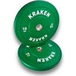 KRAKEN 10 KG (2x) Bumper Plates | Halterschijf Fitness Gewicht | Gewichtschijf Weight Plate | Krachttraining Bumperschijf 10KG | 50mm Bumperplates halterset | Sportgewichten | PREMIUM Bumper Plates | Comfortabel en Gemakkelijk vasthouden |Gym Ontwerp