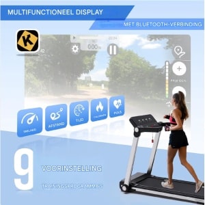 Loopband Voor Thuis 2 5 pk 0 5 14 km u Loopband Opvouwbaar Met Bluetooth & App Loopbanden Met 9 Vooraf Ingestelde Programma s Loopband Voor Thuis Met LED Display Draagvermogen 120 kg