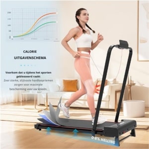 Loopband Voor Thuis - 2,5 PK - 0,5-14 KM/U - Opvouwbaar Met Bluetooth & App - 9 Programma's - LED-Display - 120 KG Draagvermogen