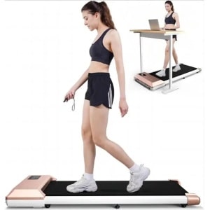 Loopband - Wandelband - Walking Pad - Hardloopband - Loopbanden - voor Thuis en Kantoor - 2-in-1 - 2.2HP - 45dB - Afstandsbediening - Vouwbare - App-besturing - Goud