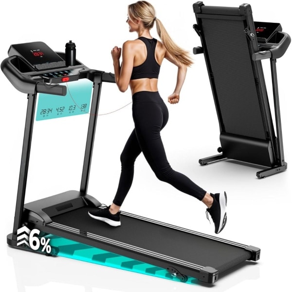 Loopbanden Voor Thuis - Loopband Inklapbaar - Opvouwbare Loopband Voor Thuis - Walking Pad Treadmill - Inklapbare Wandelband - Opvouwbaar En Stil - Vering En Demping - Fitness - Dunne En Lichteloopband Voor Thuis - Geen Montage Vereist