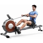 Magnetische Roeitrainer - Roeimachine - Roeitrainer - Roeiapparaat - 16 Weerstandsniveaus - Stil & Krachtig - App Compatibel - Dual Slide Rail - Max 160 kg Belastbaar - Compact & Stevig - Bruin
