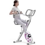 Opvouwbare Hometrainer Hometrainer w Arm Weerstandsbanden Pulssensor LCD Monitor en Eenvoudig te Monteren Indoor Fietsfiets 2280