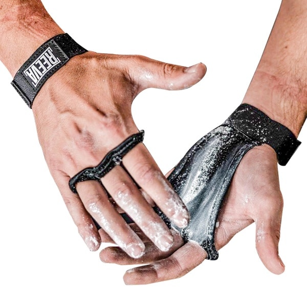 Reeva Leren Grips - Maat S - Crossfit Grips met een korte strap - Crossfit Handschoenen geschikt voor Powerlifting, Fitness en Bodybuilding - Crossfit Grips voor Heren en Dames