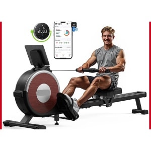 Roeimachine - Magnetische Roeitrainer - Roeiapparaat - App - Bluetooth - 16 Weerstandsniveaus - Dual Rail Systeem - Dual Rail Systeem - Elektromagnetische Weerstand - Stil & Krachtig - 160 kg Belastbaar
