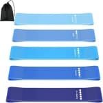 ST TRADING Weerstandsbanden Set van 5 - Latex Vrije Fitnessbanden voor Yoga, Pilates en Krachttraining met Opbergtas en Handleiding - Blauw