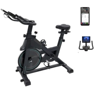 Serolux® - Hometrainers - Hometrainer fiets - Hometrainer - Bluetooth APP-verbinding - 10 kg vliegwiel - 136kg weerstand - Hartslagfunctie - LED display met info - Fitness - Spinningfiets - Geluidsarme trainingservaring - Zwart