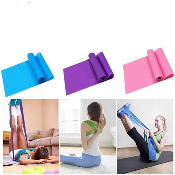 Set van 3 weerstandsbanden - Fitnesstrekbanden - Latex stretchbanden - voor trainingen van het boven- en onderlichaam, krachttraining, yoga, pilates thuis of in de sportschool - 3 kleuren