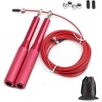 Springtouw Set Volwassenen - Crossfit jump rope - Ultimate Speedrope - rood