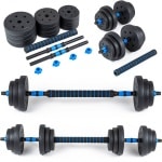 THUNDER® Verstelbare Halterset | GYM-02 | 20KG Bitumineuze Dumbbell | Verstelbare Stang | Voor Krachttraining & Fitness | Antislip Grip | Compact & Duurzaam | Ideaal voor Thuisgebruik | Eenvoudig in Gewicht aan te passen | Per Set-Trainingscomfort