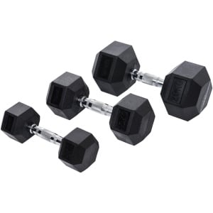 Taurus Hex TPE Single Dumbbell 27.5kg - Hexagonale Halter met Rubberen Coating - Antislip Grip - Functionele en Krachttraining - Per Stuk Geleverd