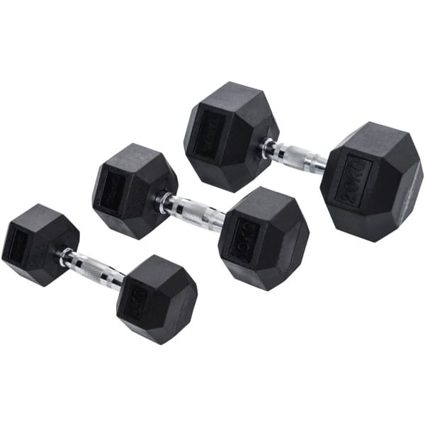 Taurus Hex TPE Single Dumbbell 27.5kg - Hexagonale Halter met Rubberen Coating - Antislip Grip - Functionele en Krachttraining - Per Stuk Geleverd