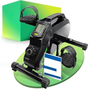 Thuys - Bureaufiets - Deskbike Met LCD - Display - Stoelfiets Bewegingstrainer - Met Instelbare Weerstand - Mini Hometrainer Incl. Bevestigingsband - 48 x 40 x 30 C