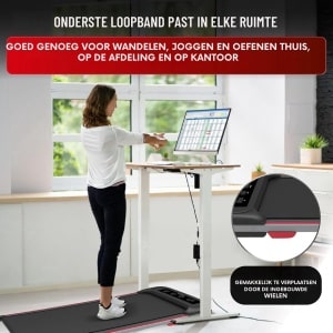 Thuys - Professioneel Walkingpad - Wandelband met Afstandsbediening - Loopband Fitness - Antislip - 1-6km/u - Elektrisch - Loopbanden voor Thuis - met LED-Scherm - Zwart